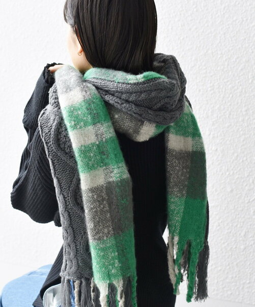 SHIPS|*ニットコンビチェックストール◇ | Rakuten Fashion(楽天